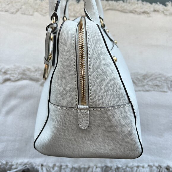 Michael Kors Jet Set Saffiano White Bowling Bag Crossbody Strap (SMALL) - Picture 3 of 7